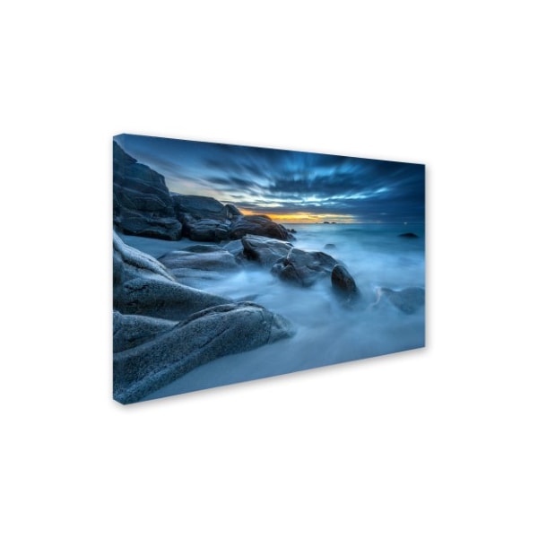 Mathieu Rivrin 'Blue Hour For A Blue Ocean' Canvas Art,30x47